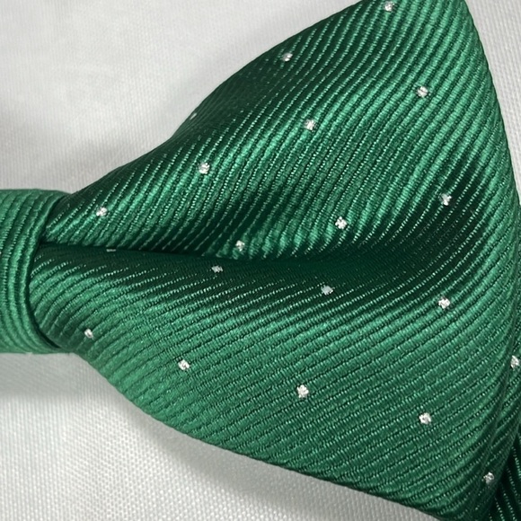 Green Sparkle Dot Satin Bow Tie - Picture 2 of 7